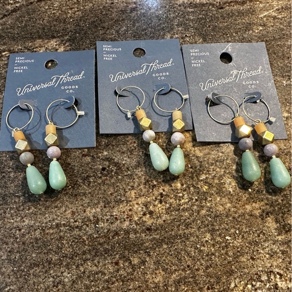 Universal Thread Jewelry - Universal thread hoop earrings Nickel Free‎ Semi Precious stones NWT colors vary